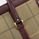 Burberry Nova Check Tote Bag Canvas Beige Goud Auth sw663-10