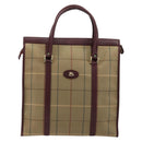 Burberry Nova Check Tote Bag Canvas Beige Goud Auth sw663-13