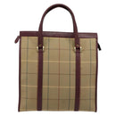 Burberry Nova Check Tote Bag Canvas Beige Goud Auth sw663-2