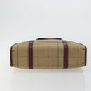 Burberry Nova Check Tote Bag Canvas Beige Goud Auth sw663-5