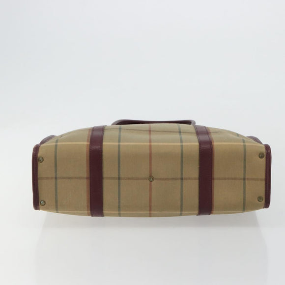 Burberry Nova Check Tote Bag Canvas Beige Goud Auth sw663