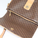 CELINE Macadam Canvas Shoulder Bag PVC Leather Brown Gold Auth sw675-17