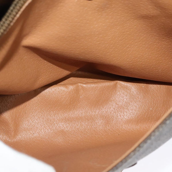 CELINE Macadam Canvas Shoulder Bag PVC Leather Brown Gold Auth sw675