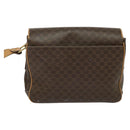 CELINE Macadam Canvas Shoulder Bag PVC Leather Brown Gold Auth sw675-2