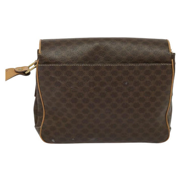 CELINE Macadam Canvas Shoulder Bag PVC Leather Brown Gold Auth sw675 - 0