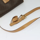 CELINE Macadam Canvas Shoulder Bag PVC Leather Brown Gold Auth sw675-7