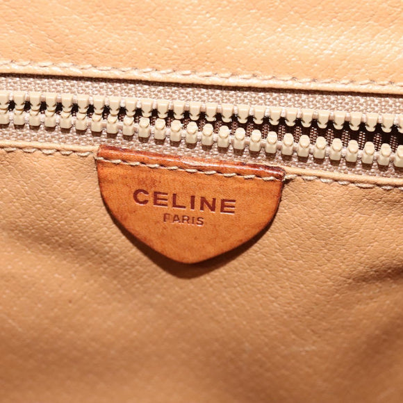 CELINE Shoulder Bag PVC Beige Gold Auth sw676