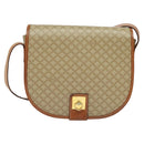 CELINE Shoulder Bag PVC Beige Gold Auth sw676-13