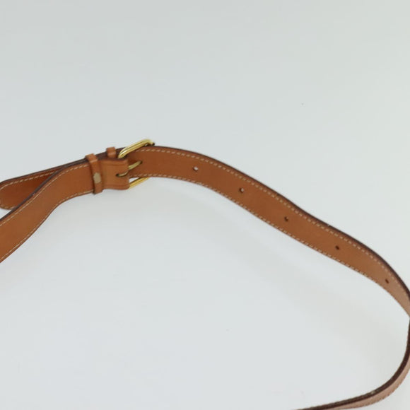 CELINE Shoulder Bag PVC Beige Gold Auth sw676