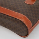 CELINE Macadam Canvas Shoulder Bag PVC Leather Brown Gold Auth sw680-15