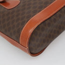 CELINE Macadam Canvas Shoulder Bag PVC Leather Brown Gold Auth sw680-16