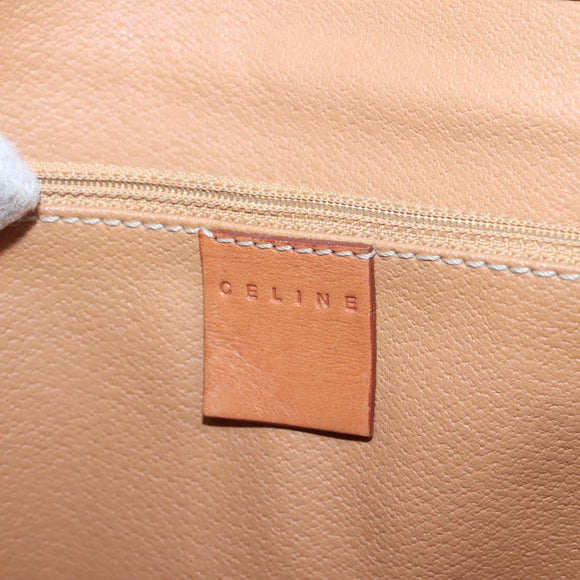 CELINE Macadam Canvas Shoulder Bag PVC Leather Brown Gold Auth sw680