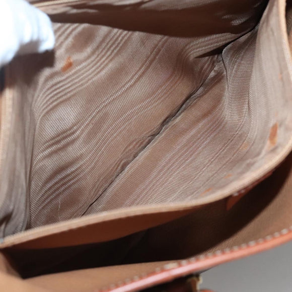 CELINE Macadam Canvas Shoulder Bag PVC Leather Brown Gold Auth sw680