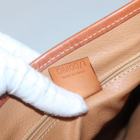 CELINE Macadam Canvas Shoulder Bag PVC Leather Brown Gold Auth sw680