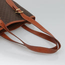 CELINE Macadam Canvas Shoulder Bag PVC Leather Brown Gold Auth sw680-7