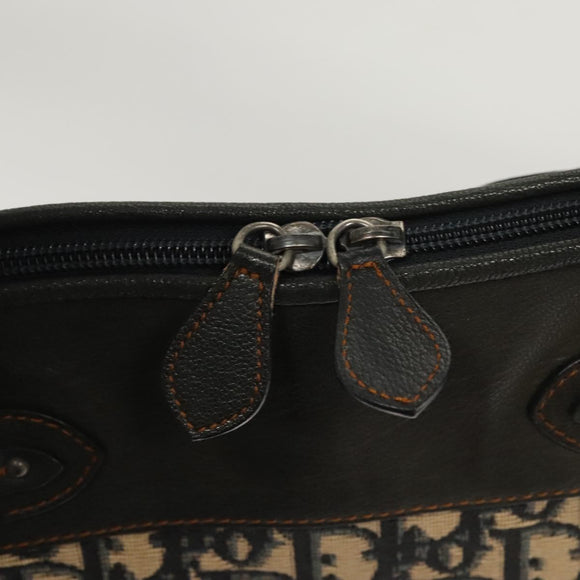 Christian Dior Trotter Canvas Hand Bag Navy Silver Auth sw686A