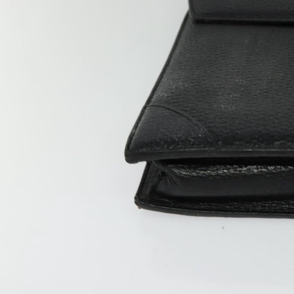 LOEWE Anagram Business Bag Leather Black Gold Auth sw696