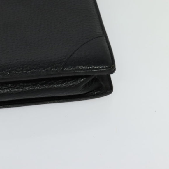 LOEWE Anagram Business Bag Leather Black Gold Auth sw696