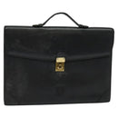 LOEWE Anagram Business Bag Leather Black Gold Auth sw696-1