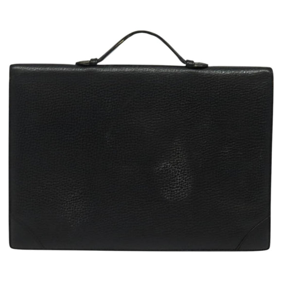 LOEWE Anagram Business Bag Leather Black Gold Auth sw696