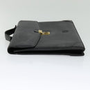 LOEWE Anagram Business Bag Leather Black Gold Auth sw696-3