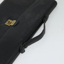 LOEWE Anagram Business Bag Leather Black Gold Auth sw696-6