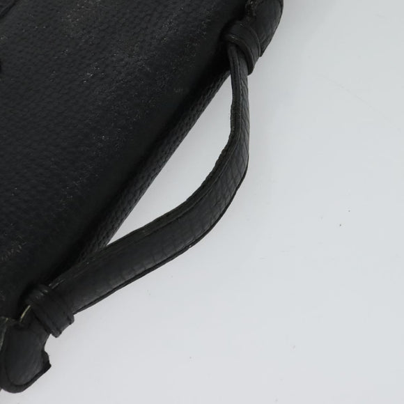 LOEWE Anagram Business Bag Leather Black Gold Auth sw696