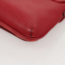 LOEWE Anagram Shoulder Bag Suede Leather Red Gold Auth sw697-16