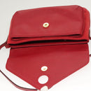 LOEWE Anagram Shoulder Bag Suede Leather Red Gold Auth sw697-17