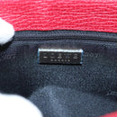 LOEWE Anagram Shoulder Bag Suede Leather Red Gold Auth sw697-18