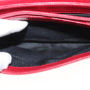 LOEWE Anagram Shoulder Bag Suede Leather Red Gold Auth sw697-21