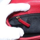 LOEWE Anagram Shoulder Bag Suede Leather Red Gold Auth sw697-22