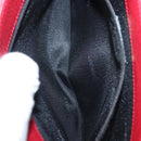 LOEWE Anagram Shoulder Bag Suede Leather Red Gold Auth sw697-23