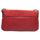 LOEWE Anagram Shoulder Bag Suede Leather Red Gold Auth sw697-2