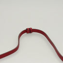 LOEWE Anagram Shoulder Bag Suede Leather Red Gold Auth sw697-8