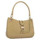 GUCCI Hand Bag Leather Beige Gold 001 4150 Auth sw703-1