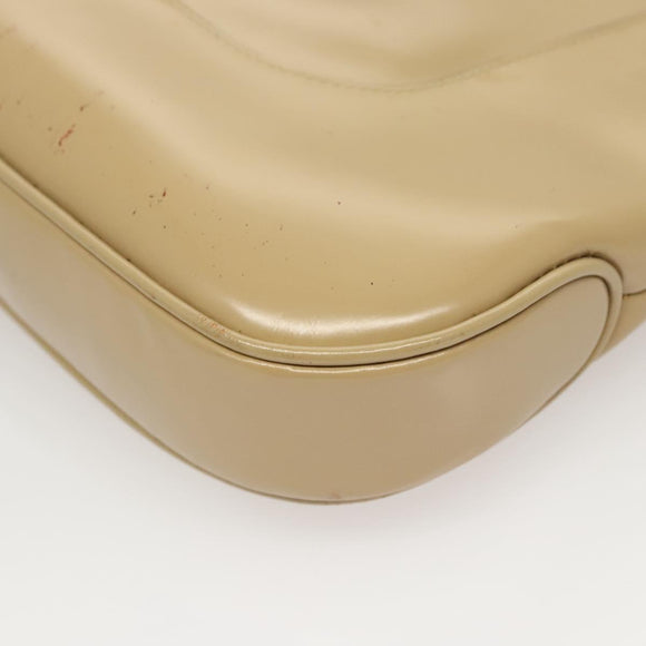 GUCCI Hand Bag Leather Beige Gold 001 4150 Auth sw703