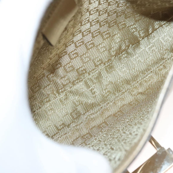 GUCCI Hand Bag Leather Beige Gold 001 4150 Auth sw703