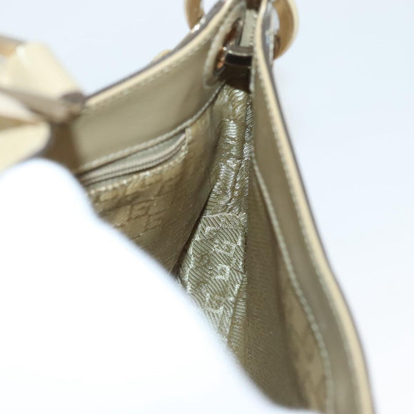 GUCCI Hand Bag Leather Beige Gold 001 4150 Auth sw703
