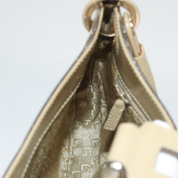GUCCI Hand Bag Leather Beige Gold 001 4150 Auth sw703