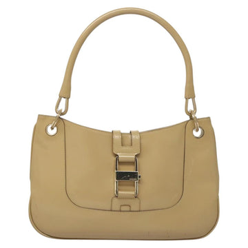 GUCCI Hand Bag Leather Beige Gold 001 4150 Auth sw703 - 0