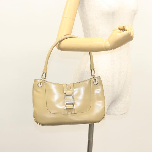 GUCCI Hand Bag Leather Beige Gold 001 4150 Auth sw703