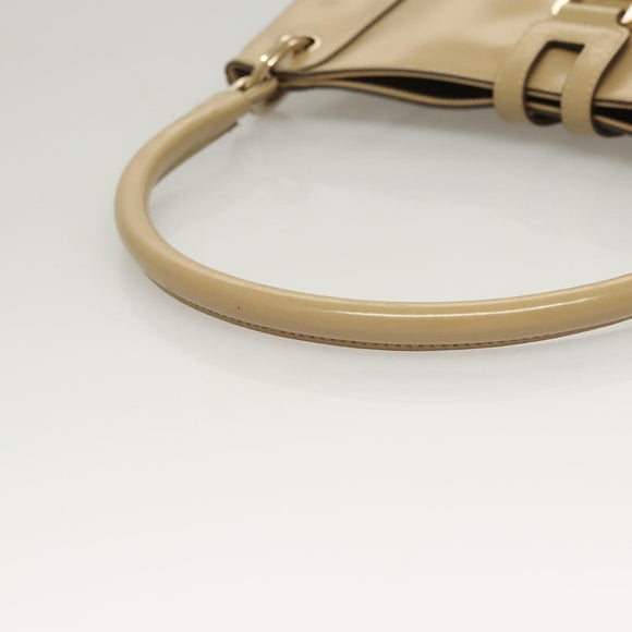 GUCCI Hand Bag Leather Beige Gold 001 4150 Auth sw703