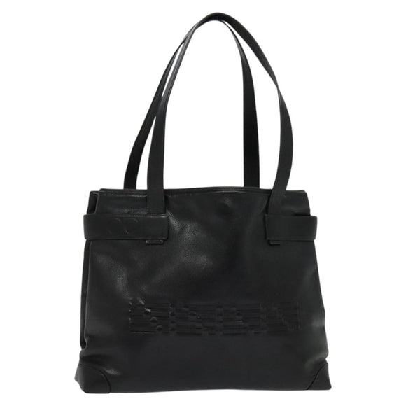 GUCCI Tote Bag Leather Black Gold 002 105 0141 Auth sw707