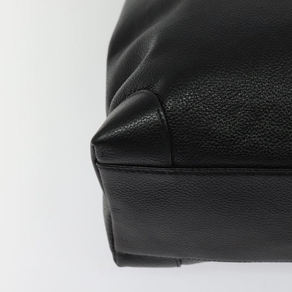 GUCCI Tote Bag Leather Black Gold 002 105 0141 Auth sw707