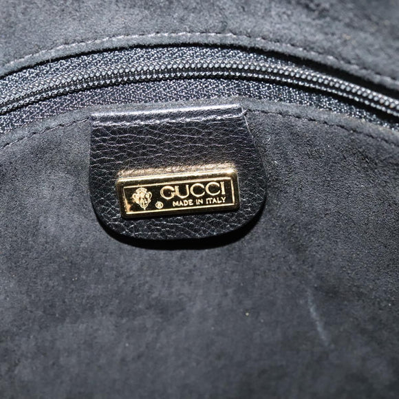 GUCCI Tote Bag Leather Black Gold 002 105 0141 Auth sw707