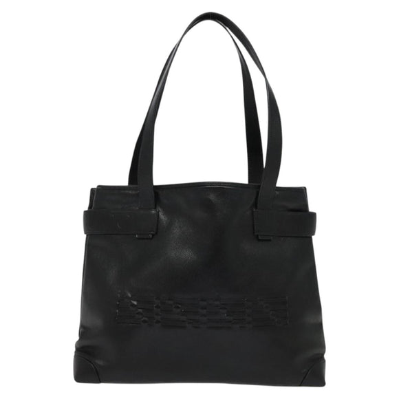 GUCCI Tote Bag Leather Black Gold 002 105 0141 Auth sw707