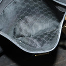 GUCCI Tote Bag Leather Black Gold 002 105 0141 Auth sw707-11