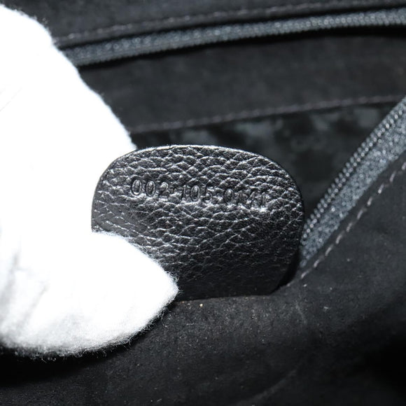 GUCCI Tote Bag Leather Black Gold 002 105 0141 Auth sw707