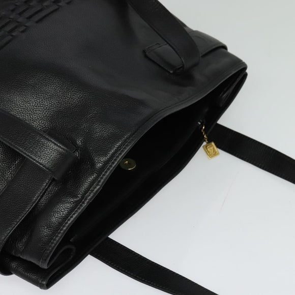 GUCCI Tote Bag Leather Black Gold 002 105 0141 Auth sw707